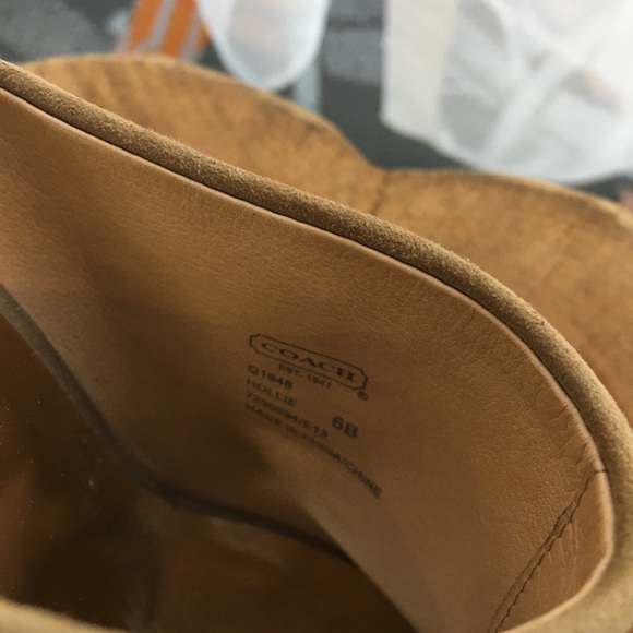 COACH HOLLIE KID SUEDE Wedges SHOES Open Toe-SZ 6 - Picture 11 of 15